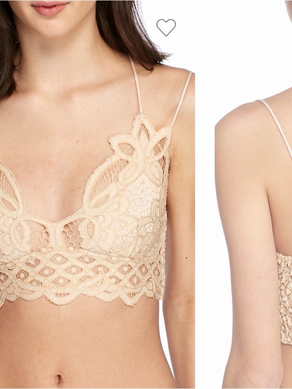 Wishlist Crochet Lace Bralette in Nude Beige